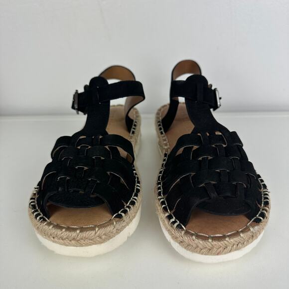 NWB Gentle Soul Womens Lizzy T-Strap Buckle Lightweight Platform Sandal Black 6M - Picture 3 of 10